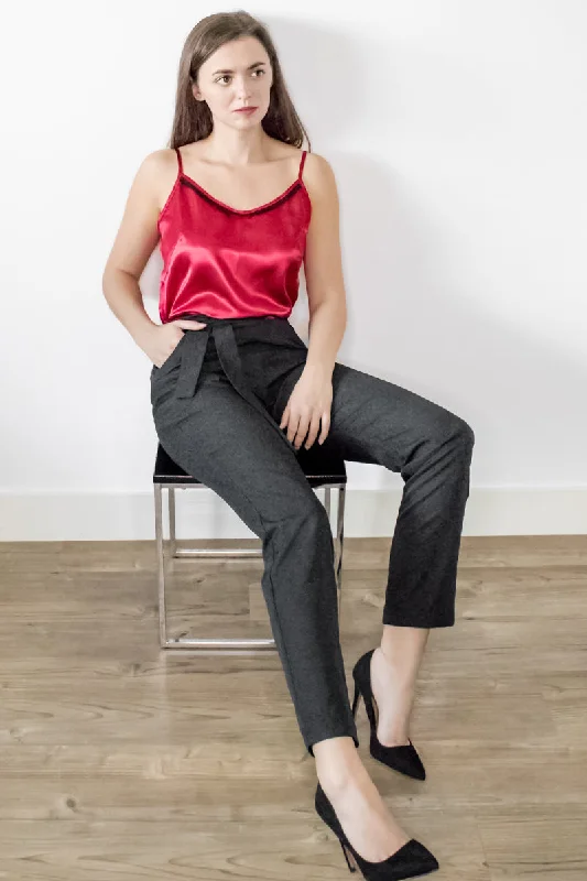 Lysis Black Slim Ankle Trousers Trousers Tapered Slim Fit