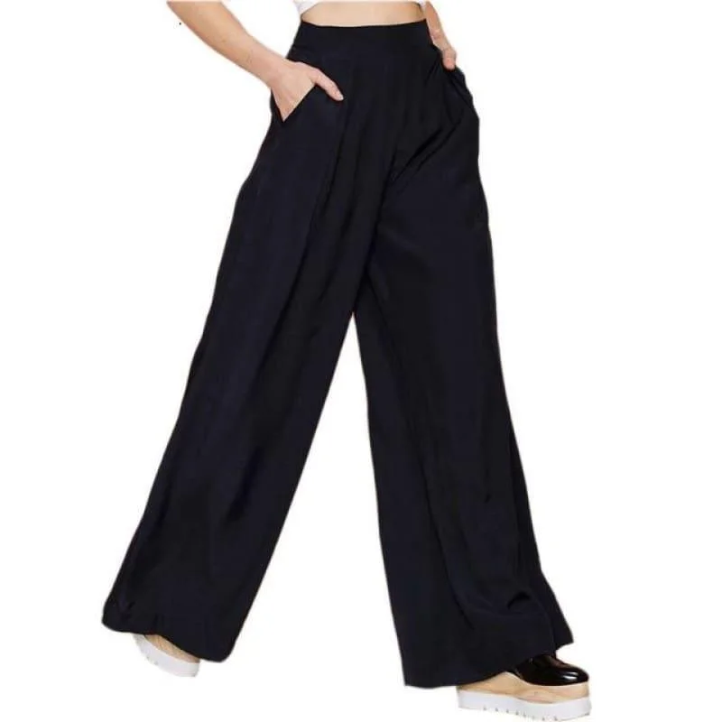 Black Wide Leg Casual Loose Palazzo Trousers High Waist Pants Trousers Spring Floral