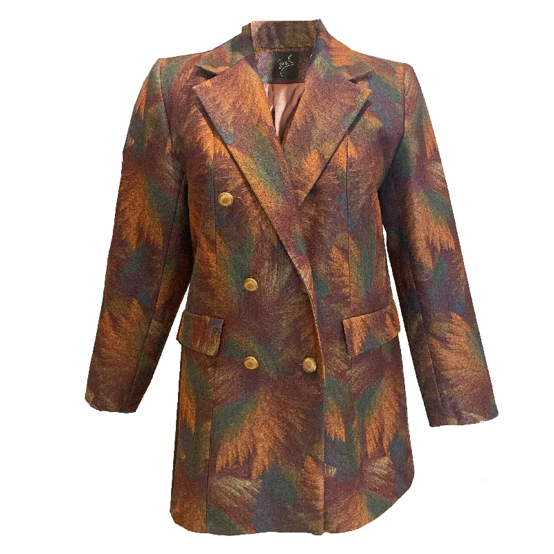 Vintage Double Breaster Blazer Summer Women's Jacket