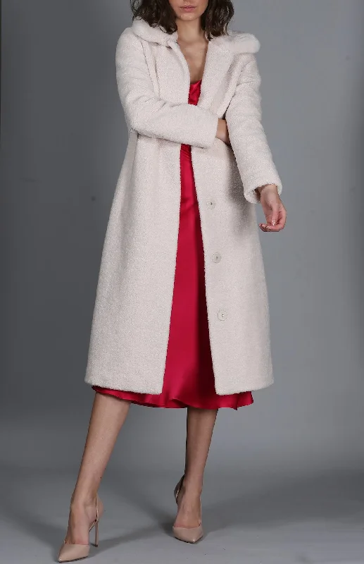 Jennifer Coat Square Neck One-Shoulder Off-the-Shoulder
