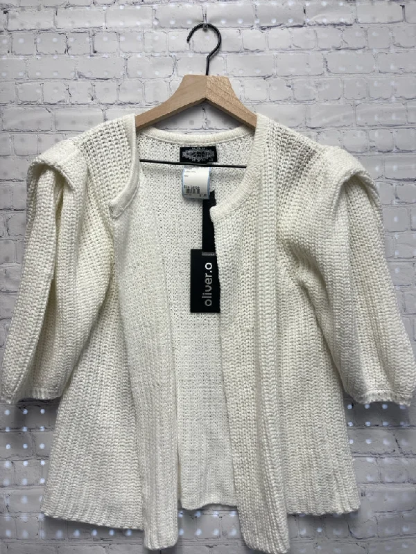 Size Large Ladies White Cardigan Wool Cardigan Cotton Cardigan Cashmere Cardigan