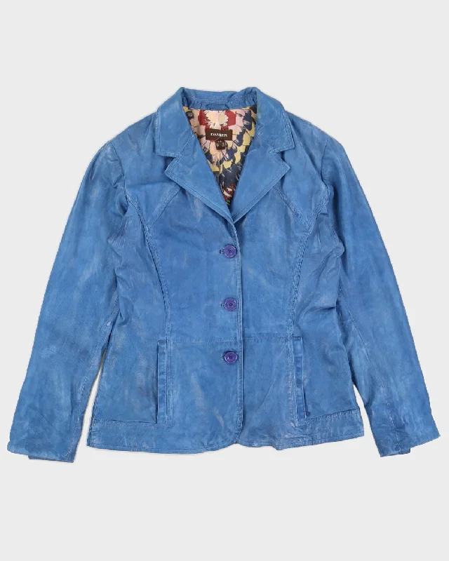 Vintage 90s Danier Blue Leather Blazer - L Women's Radiation Jacket