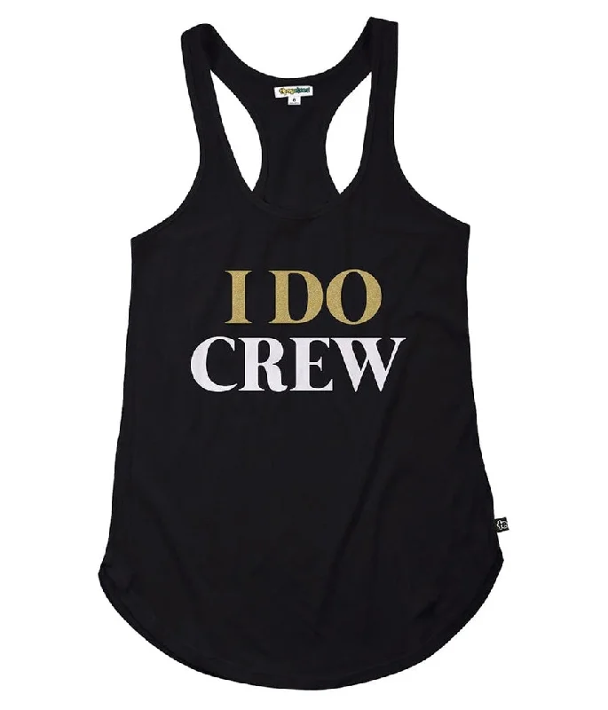 Women's Black I Do Crew Tank Top striped tank top