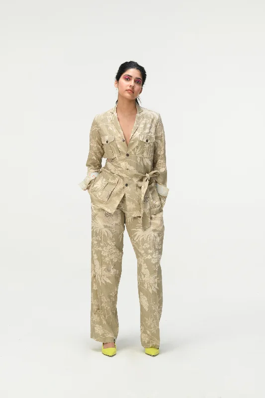 Rainforest Safari Jacket Oyster Grey Cotton Silk Check Herringbone Jacket Checkered Jacket Solid Jacket