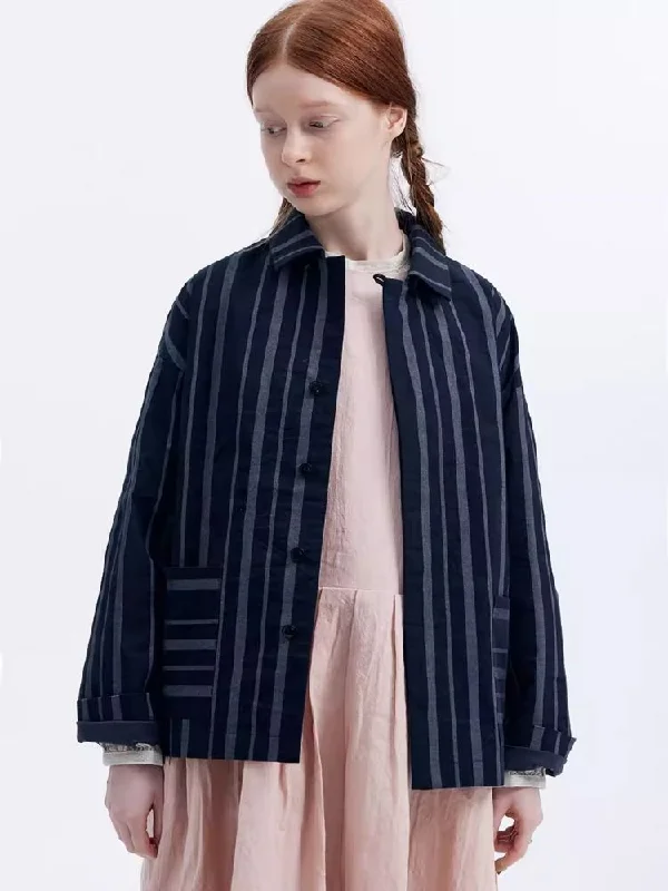Striped Paper Tip Neck Small Coat Spring Short Top【s0000007964】 Suede Faux Fur Shearling