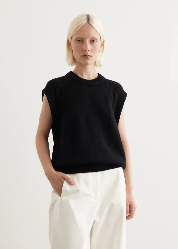 Sleeveless Boxy Sweater Top Nylon Fabric Polyester Fabric Spandex Fabric