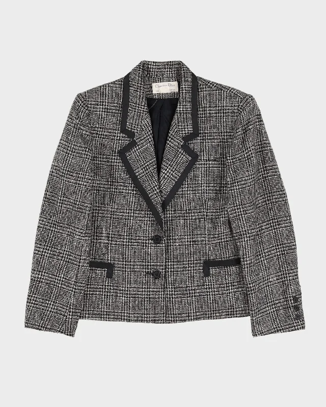 Christian Dior 1990s Black And White Blazer - S Women's Lightweight Blazer