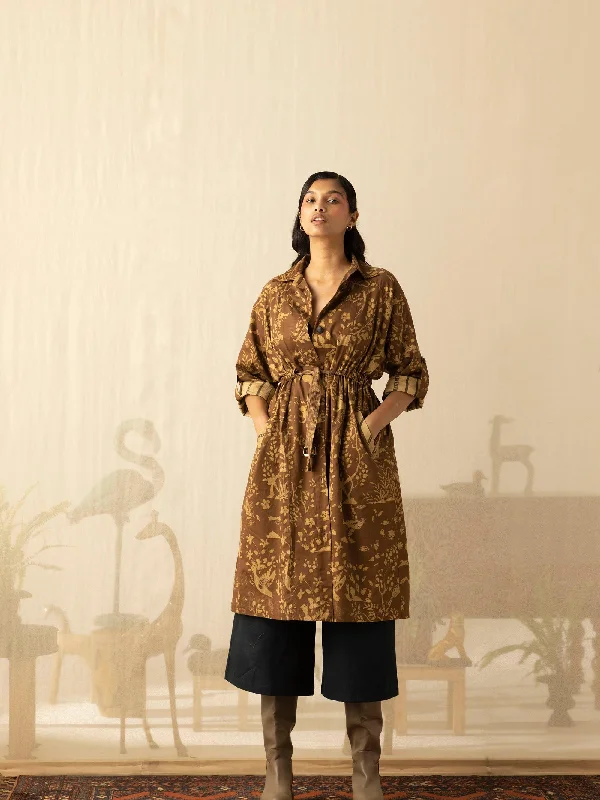 Massif Coat Elasticated Drawstring Belted
