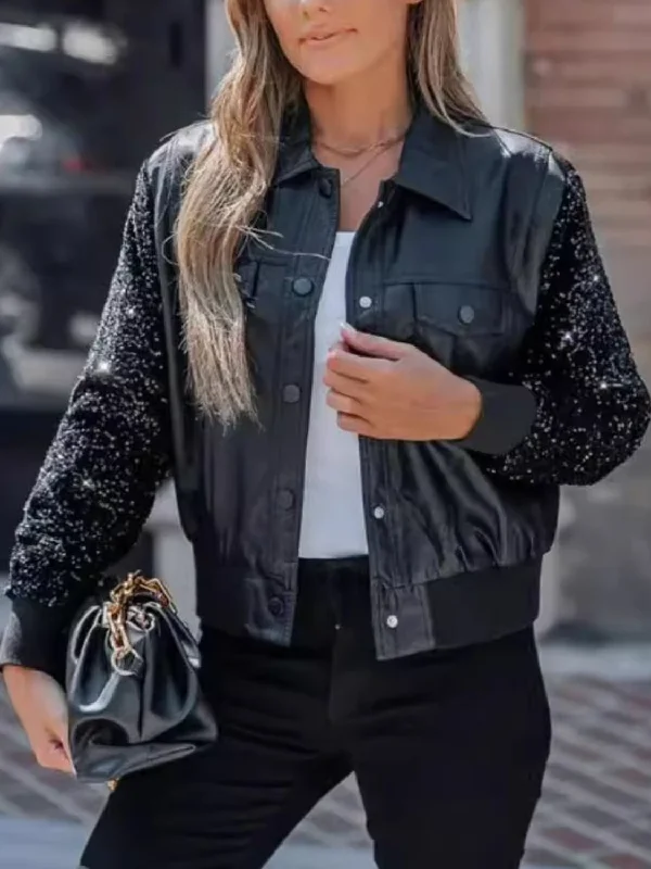 Hazel Blues® |  Collared Neck Snap Down Long Sleeve Jacket Zip Front Button Front Snap Front