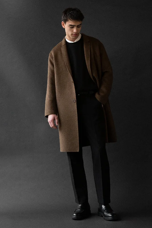 DOUBLE-FACED WOOL BLEND COAT Trapeze Tunic Caftan