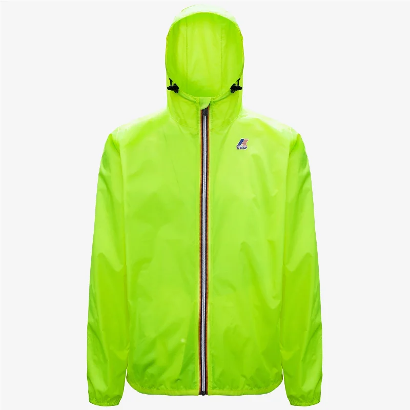 Claude - Unisex Packable Full Zip Waterproof  Rain Jacket in Yellow Soleil Print Jacket Jacquard Jacket Patchwork Jacket