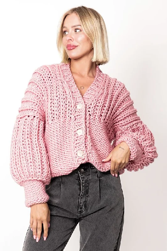 Ava Handmade Sweater Pink Striped Floral Plaid