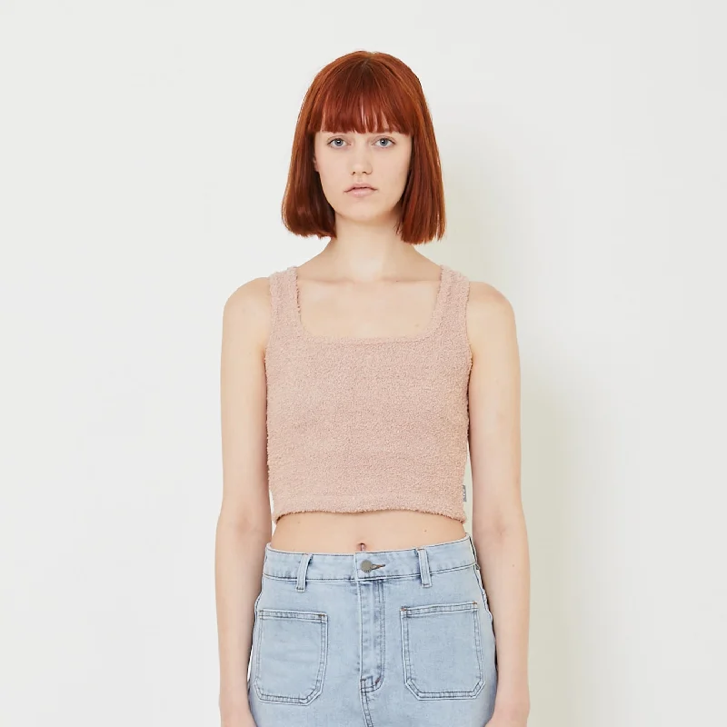 Women Cropped Tank Top - Pink - SW2407076B bronze tank top
