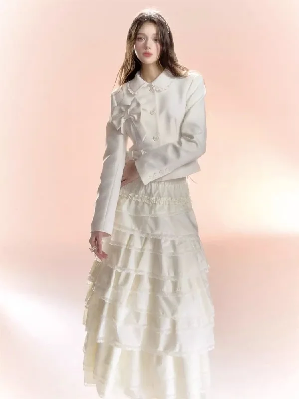 Doll neck bow lace princess design blazer【s0000006442】 Women's Custom Jacket