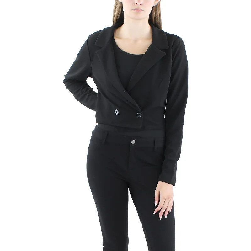 Almost Famous Womens Juniors Crop  One-Button Blazer Women's Boutique Suit