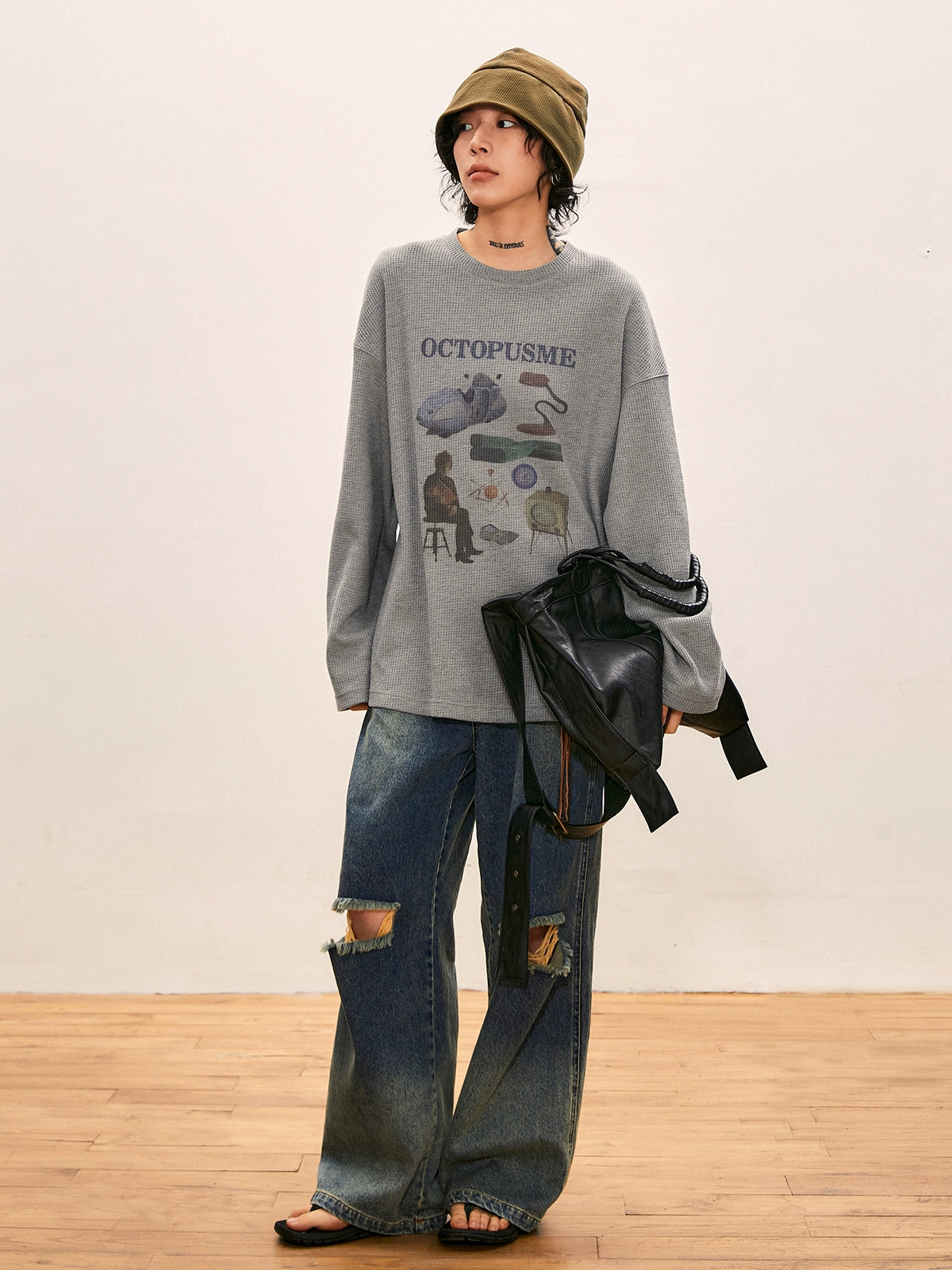 octopusme Oversized Graphic Sweatershirt Elegant Classic Vintage