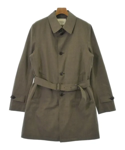 green label relaxing Soutien collar coats Hook-and-Loop Buckled Tied