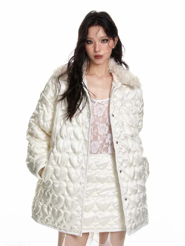 Quilted fabric coat and skirt【s0000010569】 Elasticated Drawstring Belted
