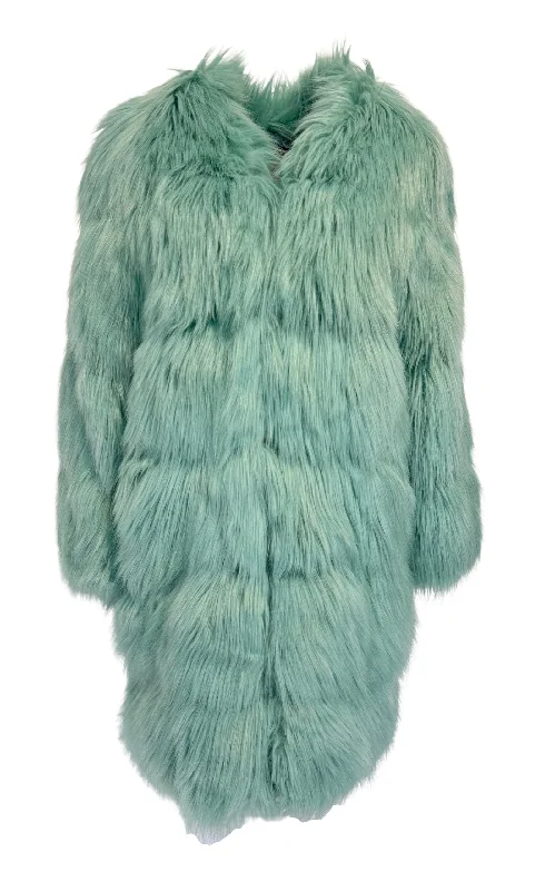 Faux Fur Coat in Mint Color Faux Fur Real Fur Shearling