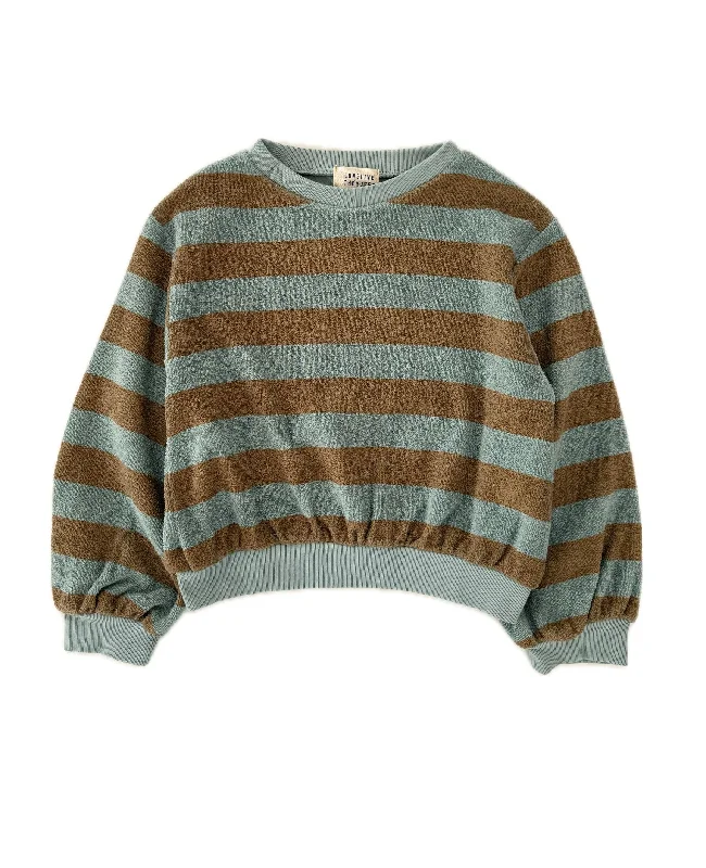 striped sweater - blue stripe Fleece Fabric Down Fabric Feather Fabric
