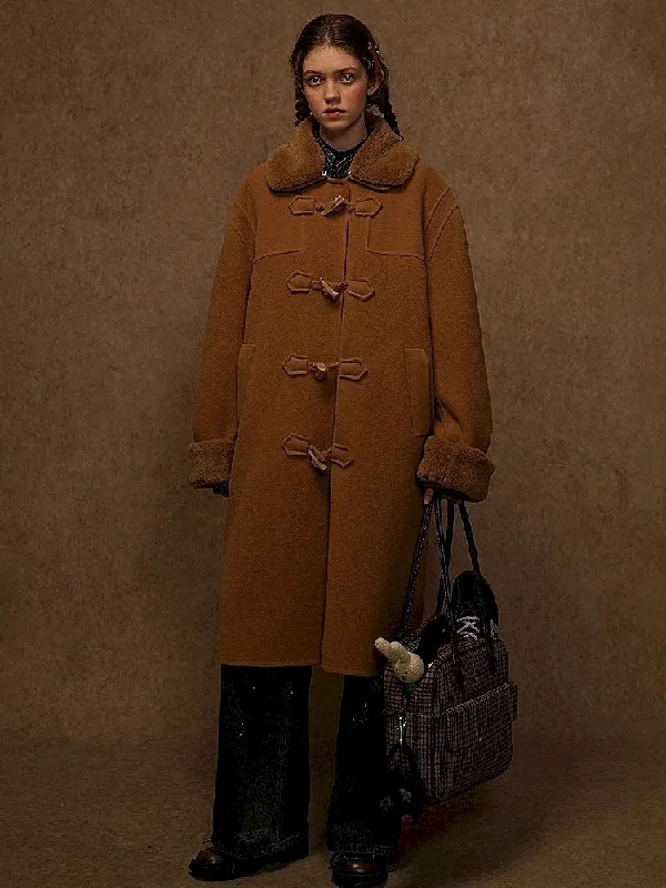 Removable Leader Lapel Wool Cowl Coat【s0000005984】 Cape Coat Herringbone Coat Tweed Coat