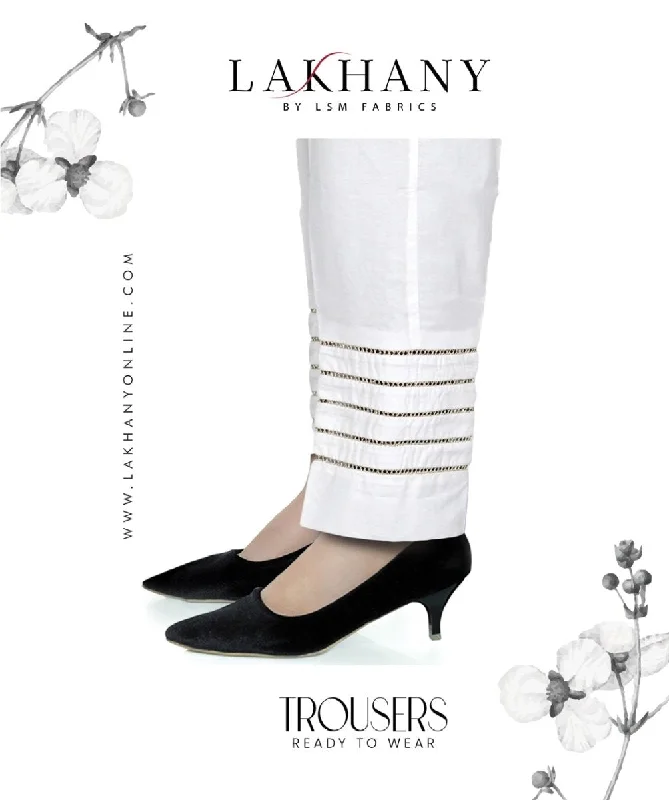 Lakhany 01 Piece Embroidered Stitched Trousers LSM-T-2090-White Trousers luxurious high-end