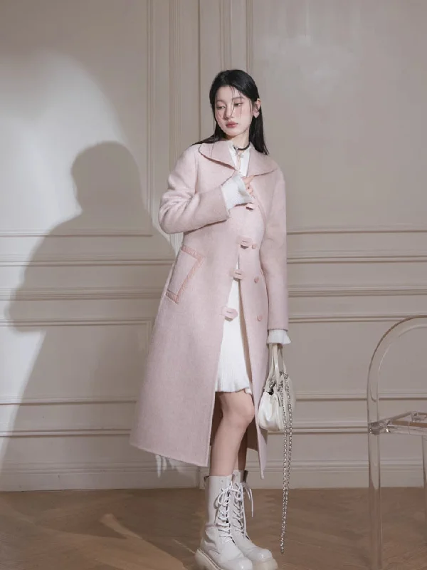 Camel dress style wool long coat【s0000005844】 Tie-Waist Belted Drawstring