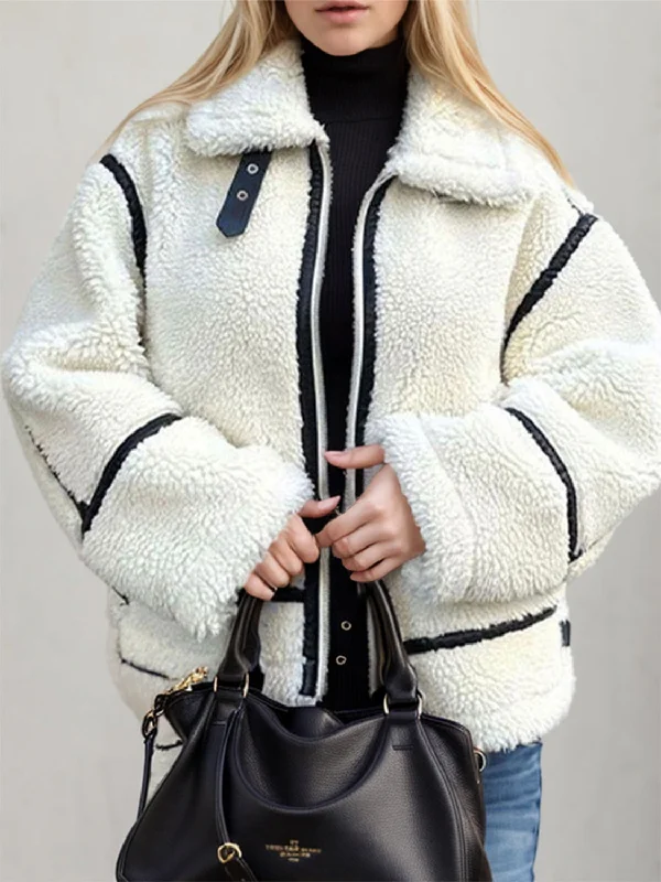 Hazel Blues® | Zip Up Long Sleeve Sherpa Jacket Tailored Jacket Straight Jacket A-Line Jacket Hazel Blues® | Zip Up Long Sleeve Sherpa Jacket Tailored Jacket Straight Jacket A-Line Jacket