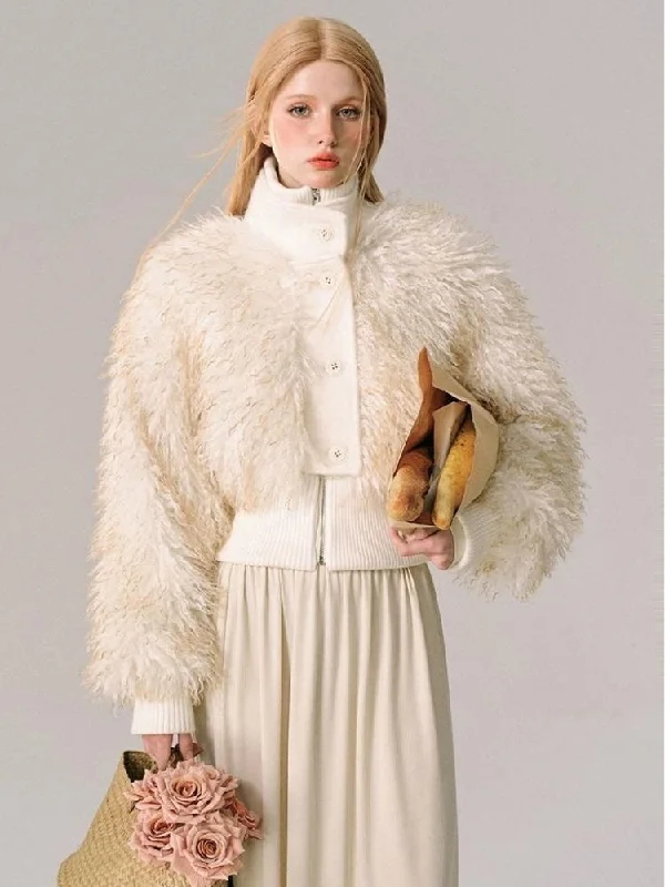 Fur Beach Wool Coat【s0000005614】 Nylon Polyester Spandex