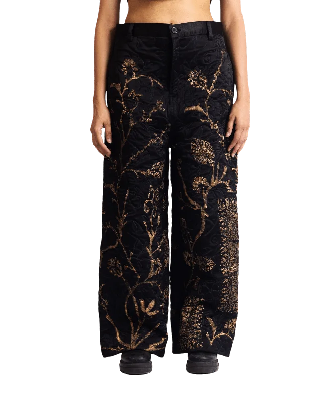 "GOLDEN" SILK BLOCKPRINT TROUSERS Trousers Gym Athletic