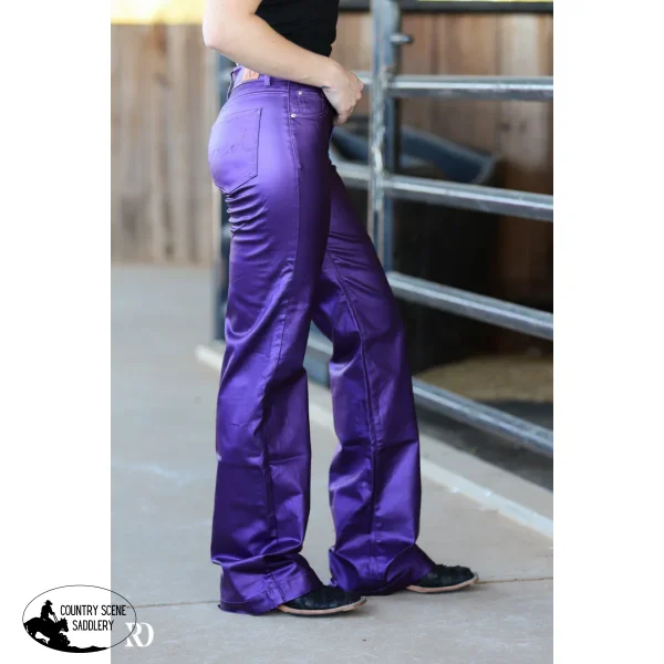 NEW! PURPLE METALLIC SIGNATURE TROUSERS Trousers Modern Contemporary