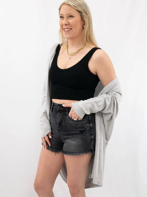 Ribbed Basic Scoop Neck Crop Tank Top v-neck tank top