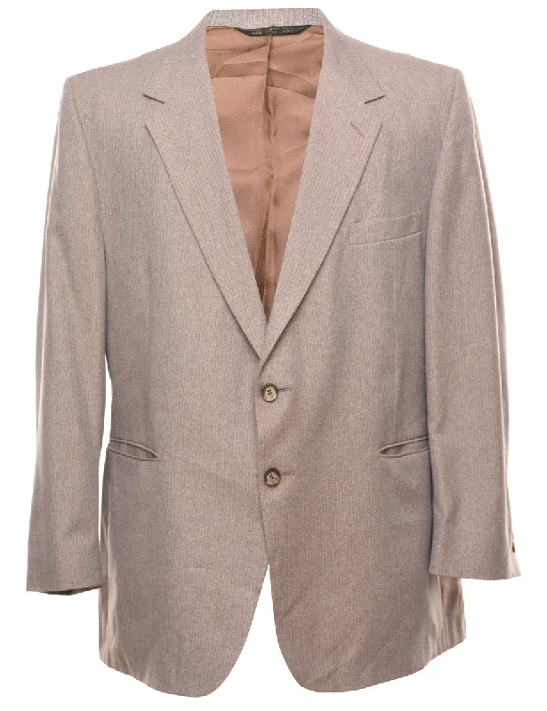Pinstriped Light Brown Blazer - XL Women's Boutique Suit