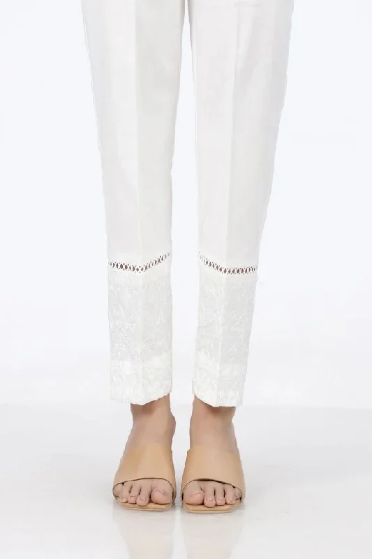 Lakhany 01 Piece Cambric Trousers LSM-T-2527-White Trousers Essential Wardrobe