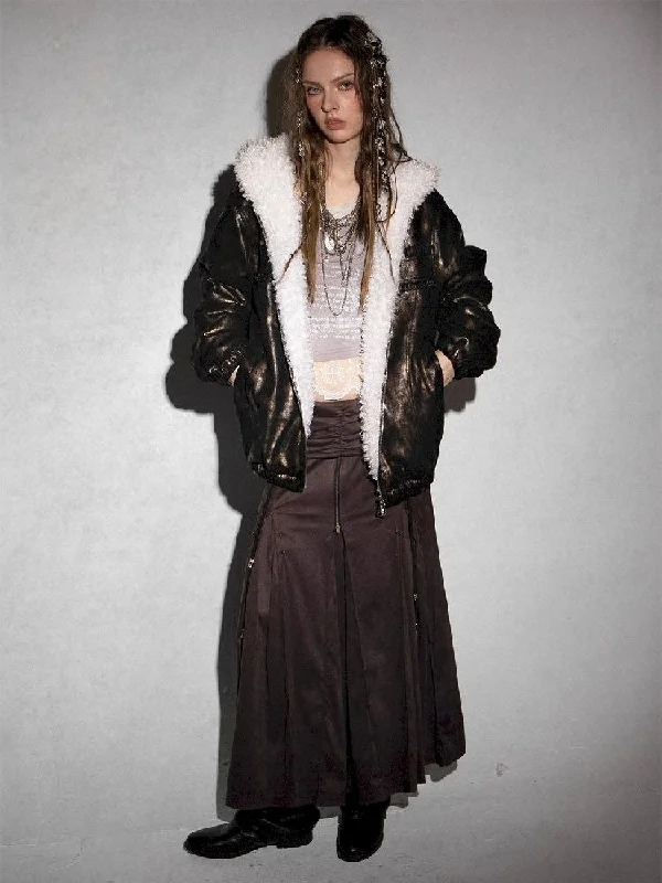 One Thickened Two Sides Hooded Coat【s0000005025】 Raincoat Turtleneck Coat Wrap Coat