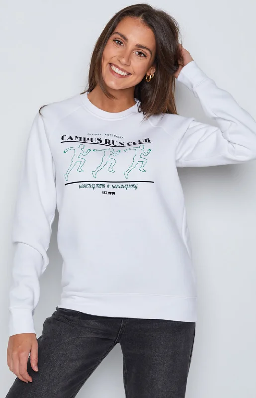 BB Run Club White Sweater Soft Cozy Warm