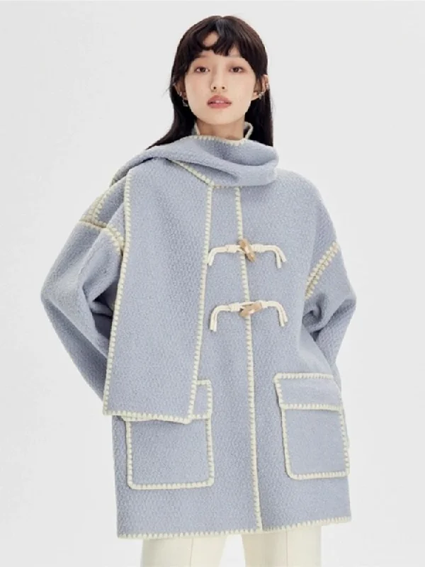 Original design ladies coat【s0000003968】 Lapel Coat Peter Pan Collar Coat Cowl Neck Coat
