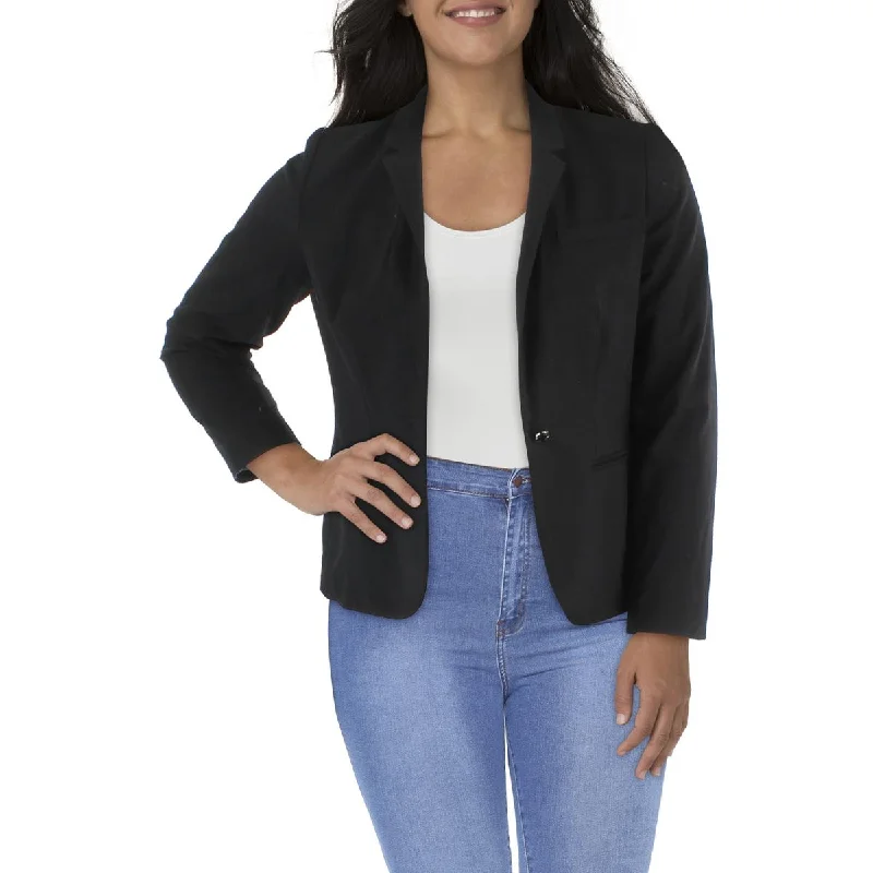 Calvin Klein Womens Petites Pintuck Suit Separate One-Button Blazer Winter Women's Blazer