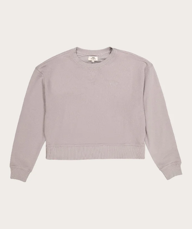 Ladies Crew Neck Sweater - Lilac Lace Blend Ribbed Blend Corduroy Blend