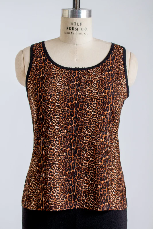 "Diana" Bown Animal Print Tank strapless tank top