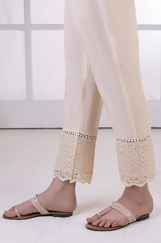 Lakhany 01 Piece Embroidered Trousers - LSM-T-3104 (BG) Trousers Seasonal Trendy