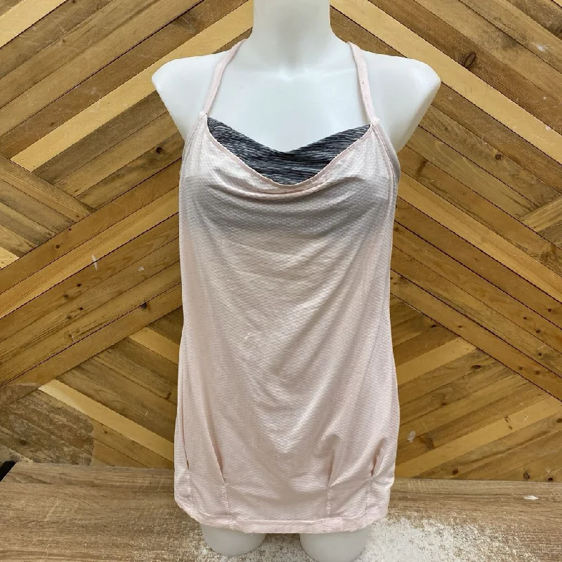 Lululemon - Women's Tank Top: Light Pink/Grey-women-8 sleep tank top