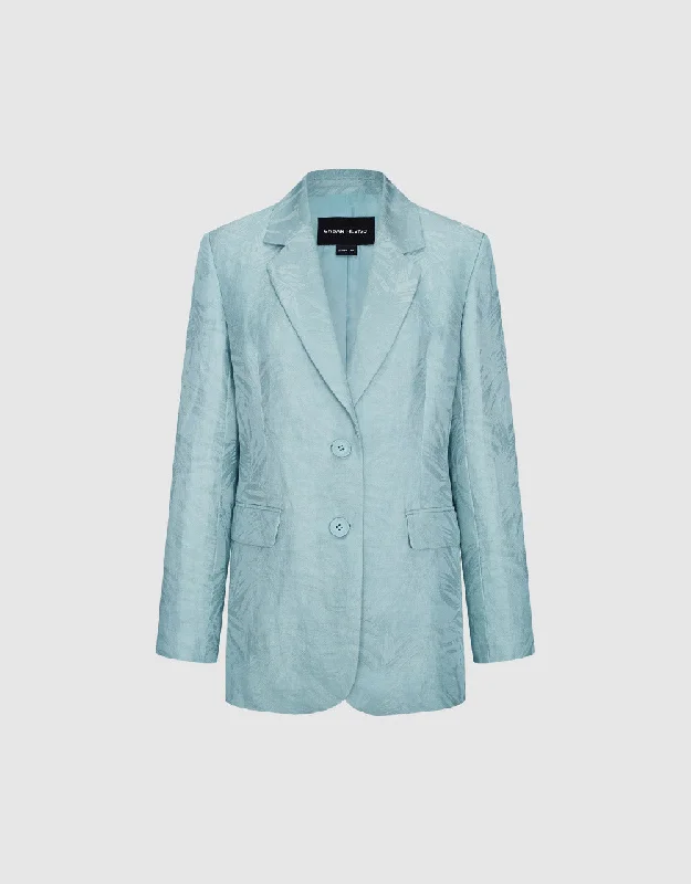 Pritned Notch Lapel Blazer Women's Classic Suit