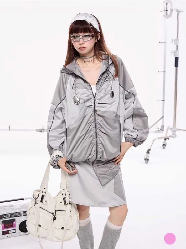 Silver stitch coat【s0000010413】 Asymmetrical Diagonal princess