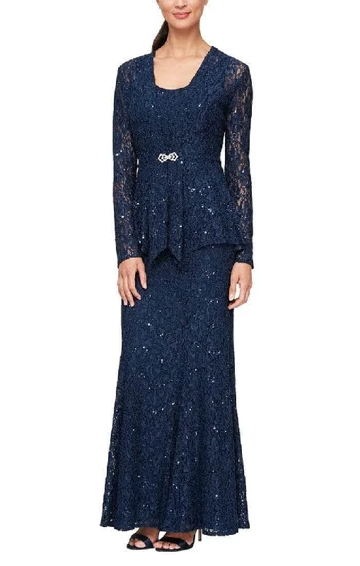 Alex Evenings - 81122452 Sleeveless Embroidered Dress With Jacket Oversized Jacket Tailored Jacket Straight Jacket