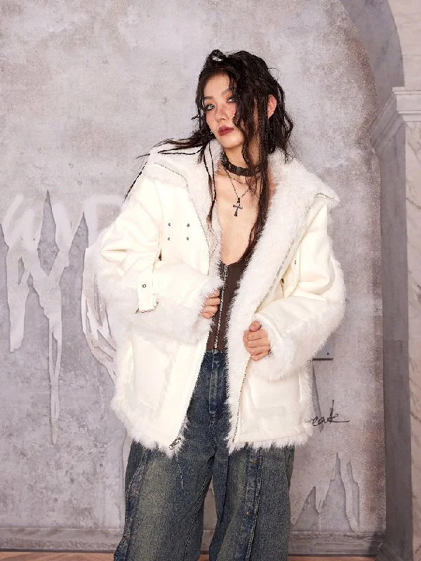 Reversible Fur Coat【s0000004760】 Chenille Brocade Lace