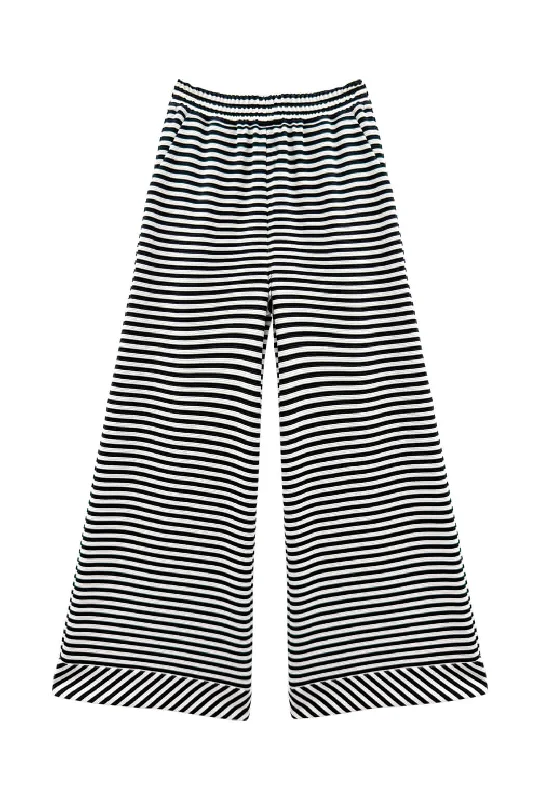 BURU x Val Wide Leg Knit Trouser - Stripe Knit Trousers Cargo Utility