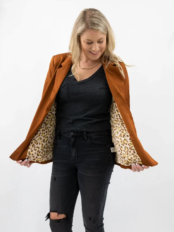 Toffee Ruched Blazer Women's Fashion Blazer