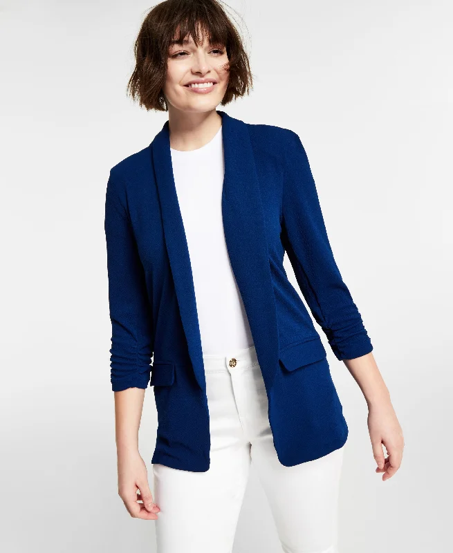 Bar III Lightweight Knit 3/4 Sleeve Blazer Women's Party Jacket