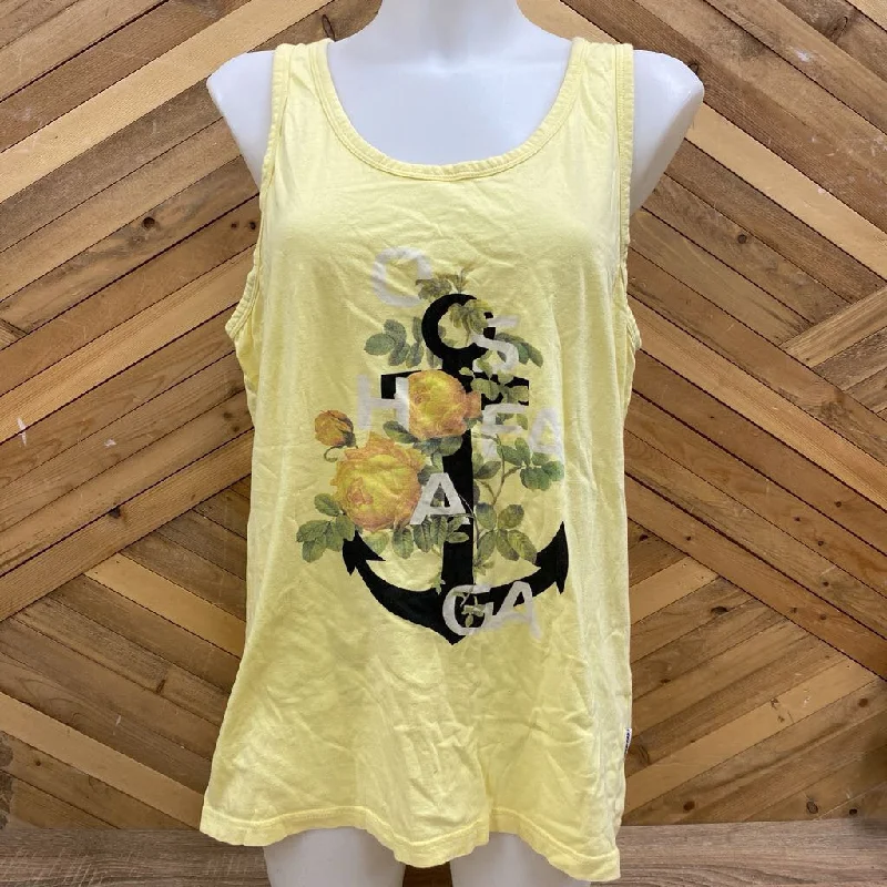 Osheaga- Music Festival Floral Anchor Tank Top: yellow-unisex-MD gym tank top